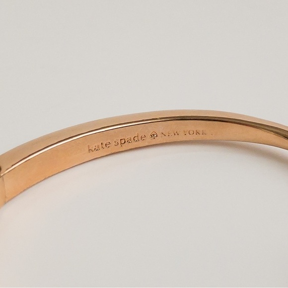 Kate Spade Time To Shine Open Hinged Cuff Bracelet Rose Gold Tone Clear Crystal - Picture 8 of 10